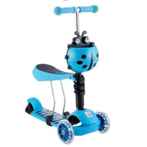 3 az 1-ben katicás gyermek roller ,világító kerekekkel és levehető üléssel , kék