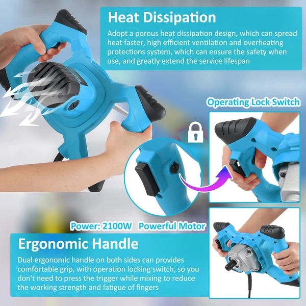 Elektromos Keverőgép - 2 db keverőszárral 3700W Ipari Teljesítmény SM-1020 SUPAMASTER - Image 11