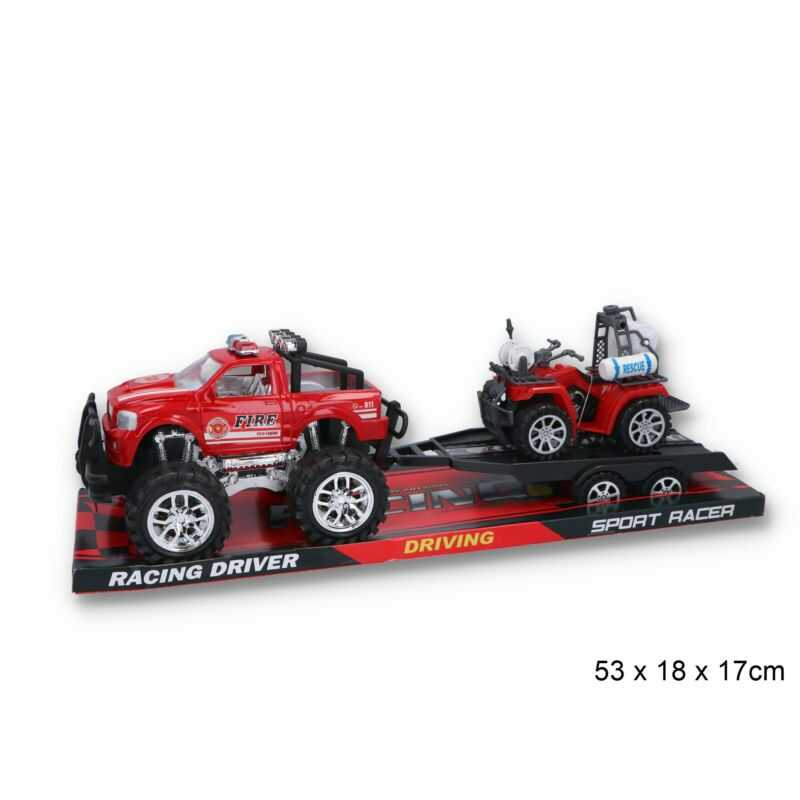 Tűzoltó Off-Road Terepjáró Utánfutóval és Mentő Quad Járművel