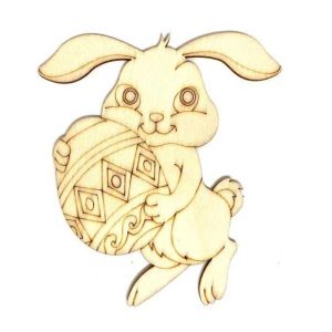 Kifesthető fa húsvéti dekoráció szett ecsettel és festékkel