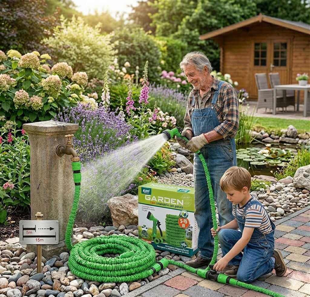 Mágikus rugalmas locsolótömlő készlet szórófejjel 5m - 15m Kmt TOOLS - Image 2