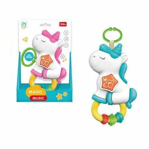 Interaktív zenélő és készségfejlesztő unikornis bébijáték , 12 hónapos kortól