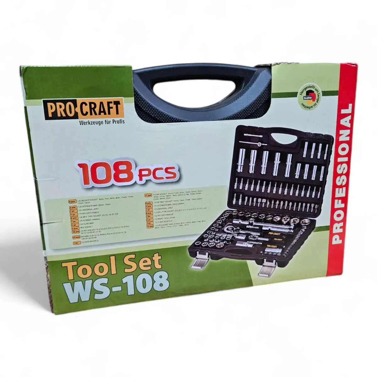 Ipari Dugókulcs és Kéziszerszám Készlet 108 részes (Cr-V Steel) WS-108 PROCRAFT - Image 2