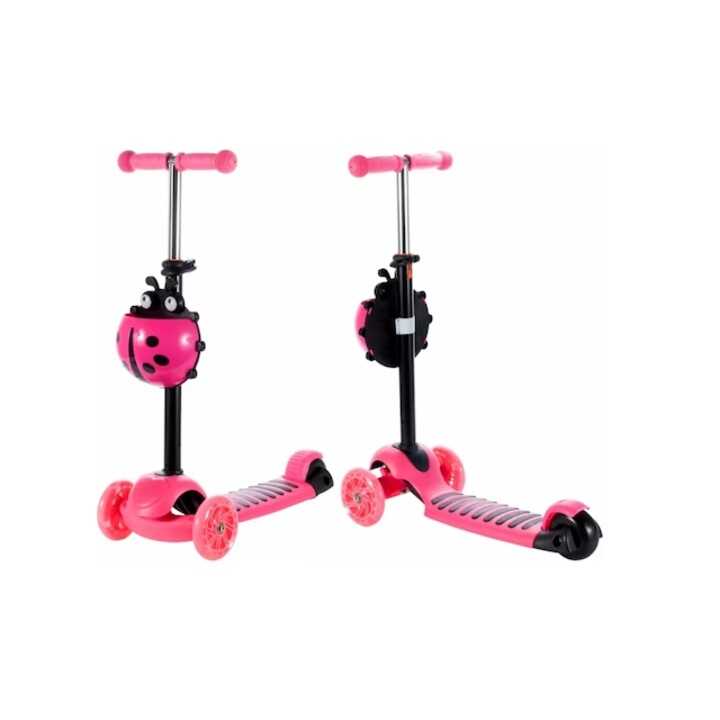 3 az 1-ben katicás gyermek roller ,világító kerekekkel és levehető üléssel , rózsaszín - Image 8