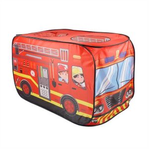 Gyermek játszósátor tűzoltóautó dizájn - kül és beltérre , 70×110×70 cm