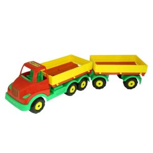 Játék teherautó utánfutóval - A kis munkásoknak