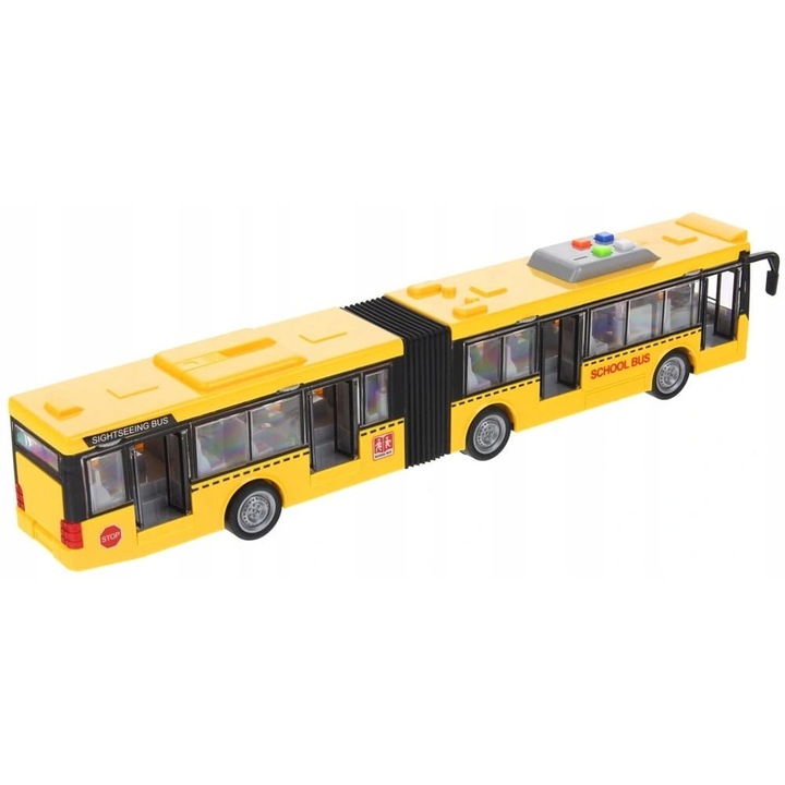 Sárga csuklós iskolabusz fény és hanghatásokkal , 43 x 9 x 6 cm - Image 5