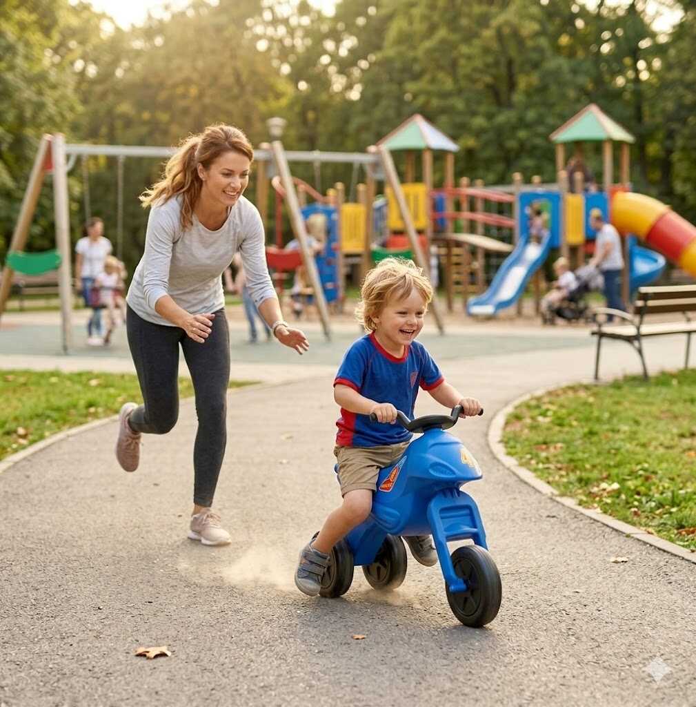 Super Bike 4 Maxi Lábbal hajthatós kismotor , kék , 60×28×48 cm - Image 2