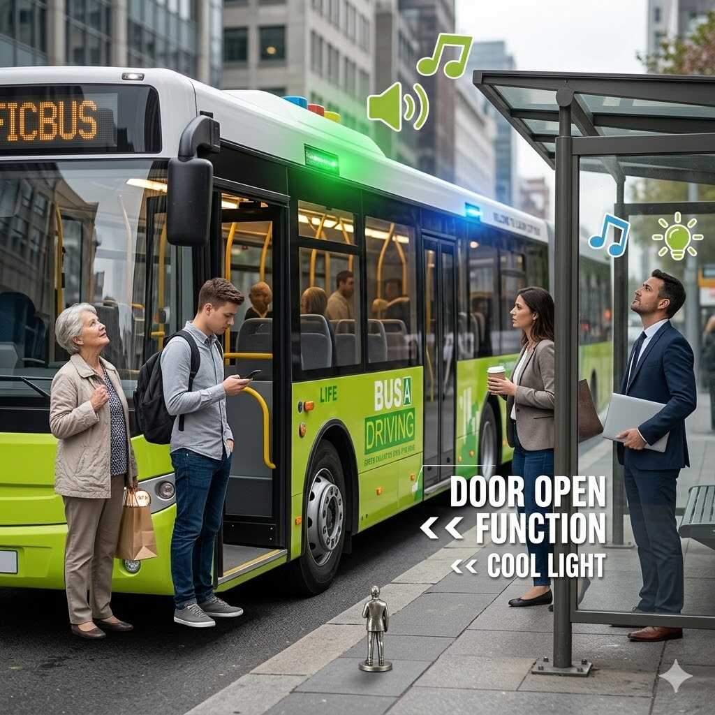 Városi autóbusz fény és hanghatásokkal , 28,5 cm - Image 3