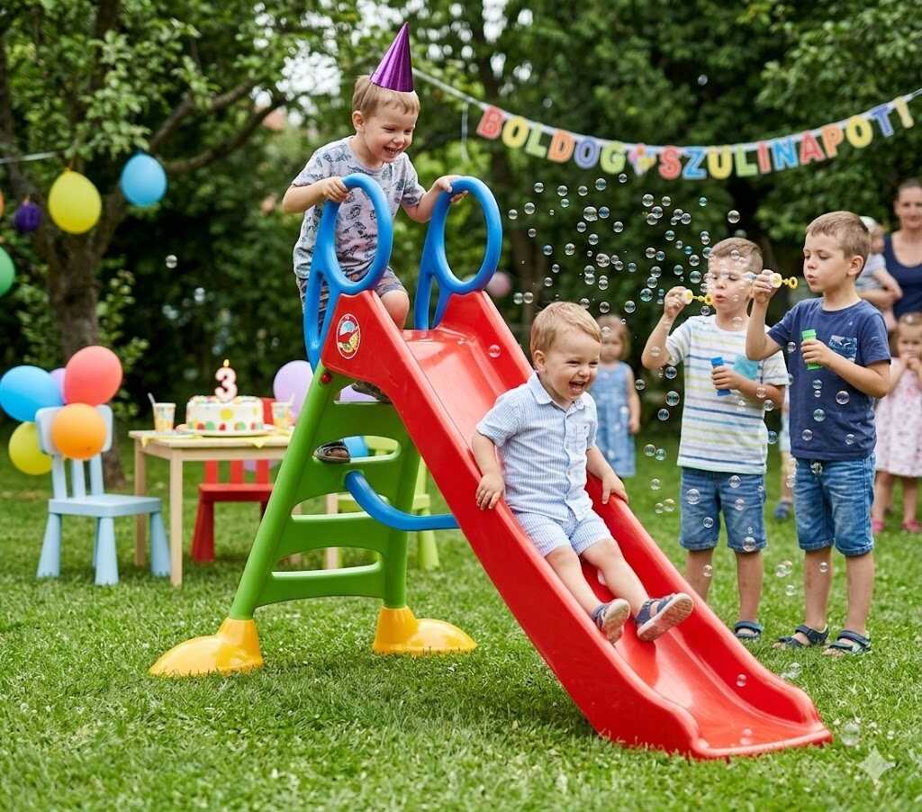 Nagy méretű műanyag kerti csúszda - 220 x 140 x 200 cm. - Image 4