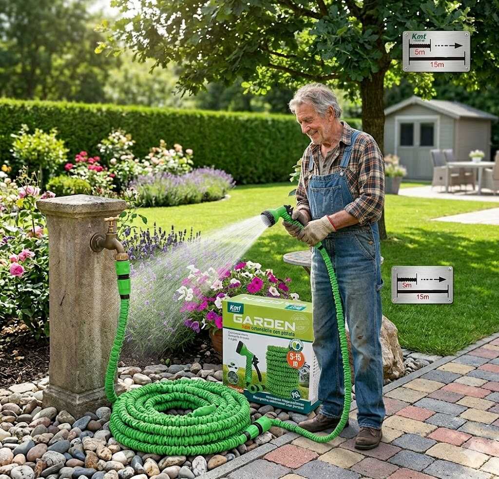 Mágikus rugalmas locsolótömlő készlet szórófejjel 5m - 15m Kmt TOOLS - Image 3