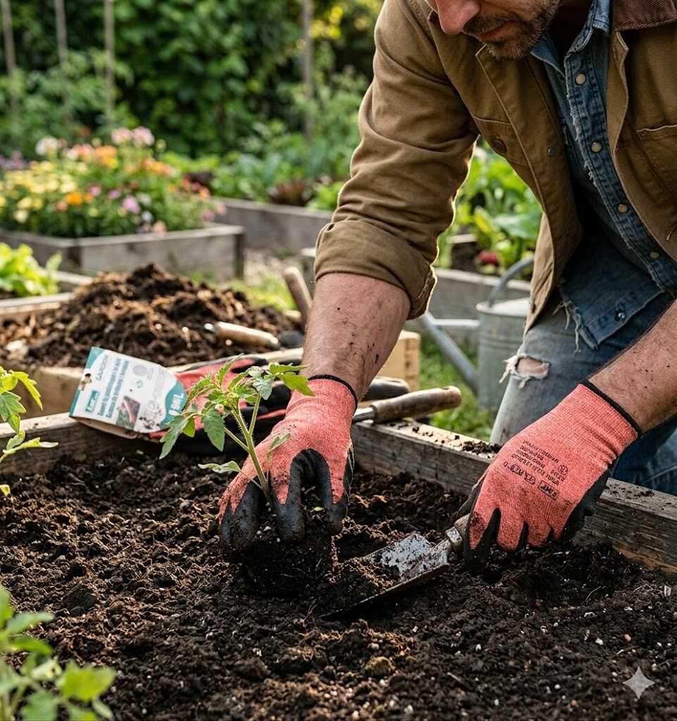 Mártott kerti munkavédelmi kesztyű latex tenyérrel L-es méret Kmt TOOLS - Image 2