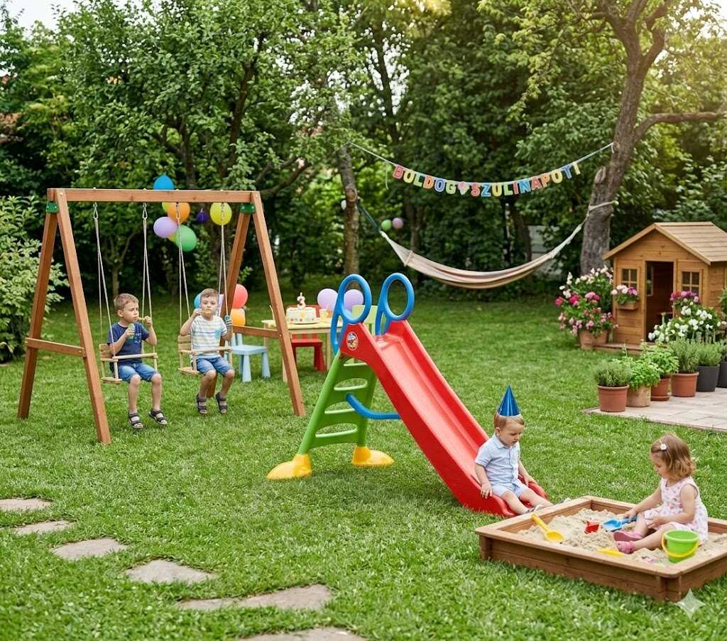 Nagy méretű műanyag kerti csúszda - 220 x 140 x 200 cm. - Image 5