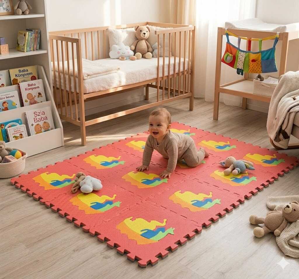 Pihe puha habszivacs szőnyeg gyerekeknek , 10 db -os ,29 ×29×1 cm - Image 3