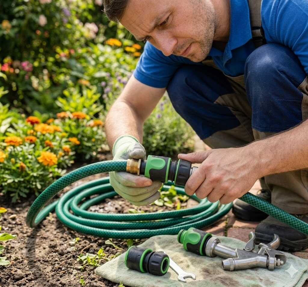 Kerti tömlő gyorscsatlakozó gumírozott markolattal 1/2" Kmt TOOLS - Image 3