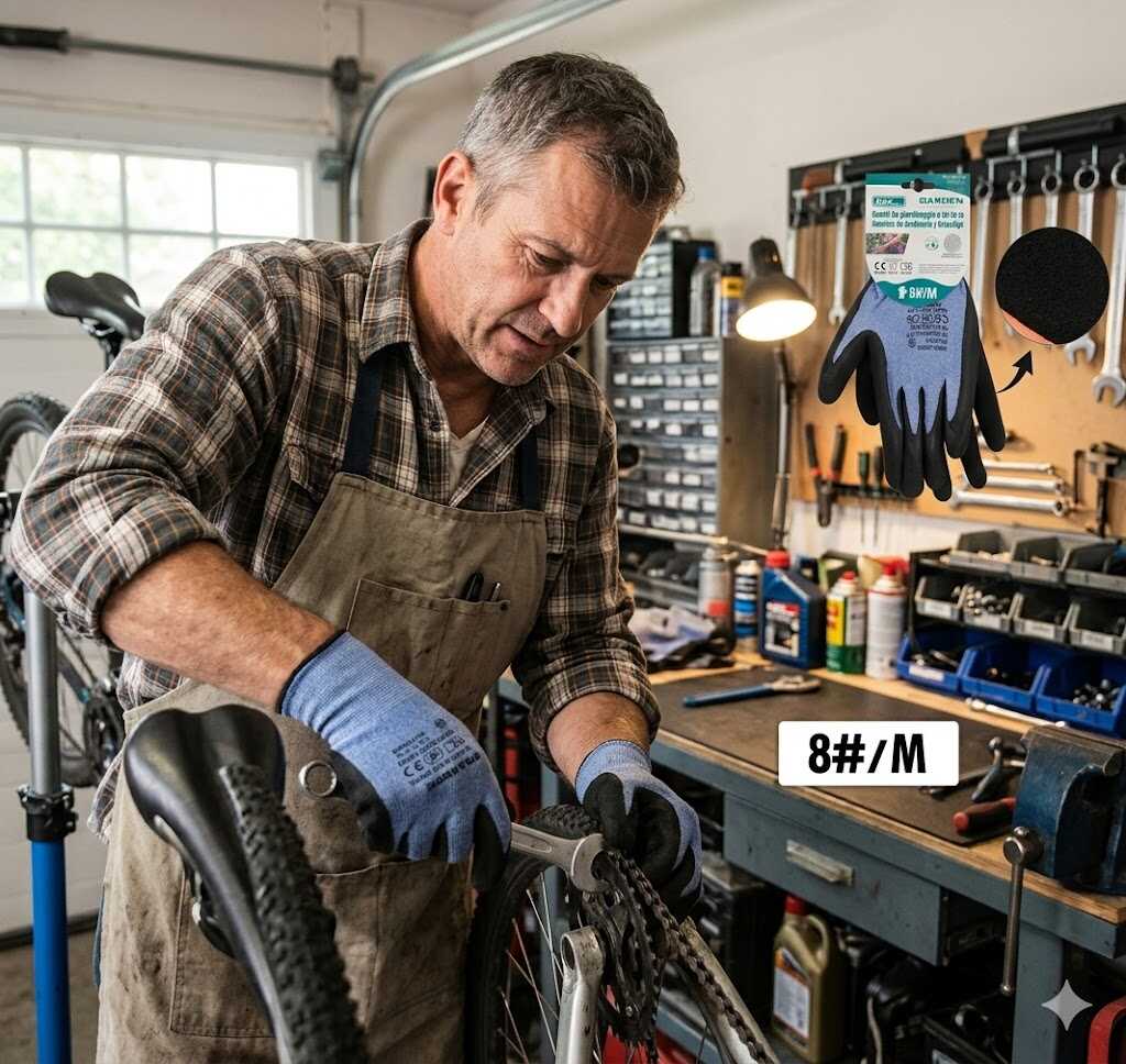 Poliészter alapú mártott védőkesztyű csúszásmentes tenyérrel M-es méret Kmt TOOLS - Image 3