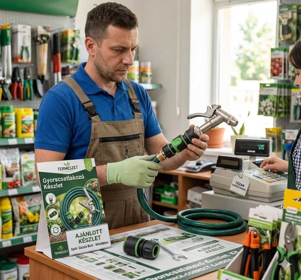 Kerti tömlő gyorscsatlakozó gumírozott markolattal 1/2" Kmt TOOLS - Image 4