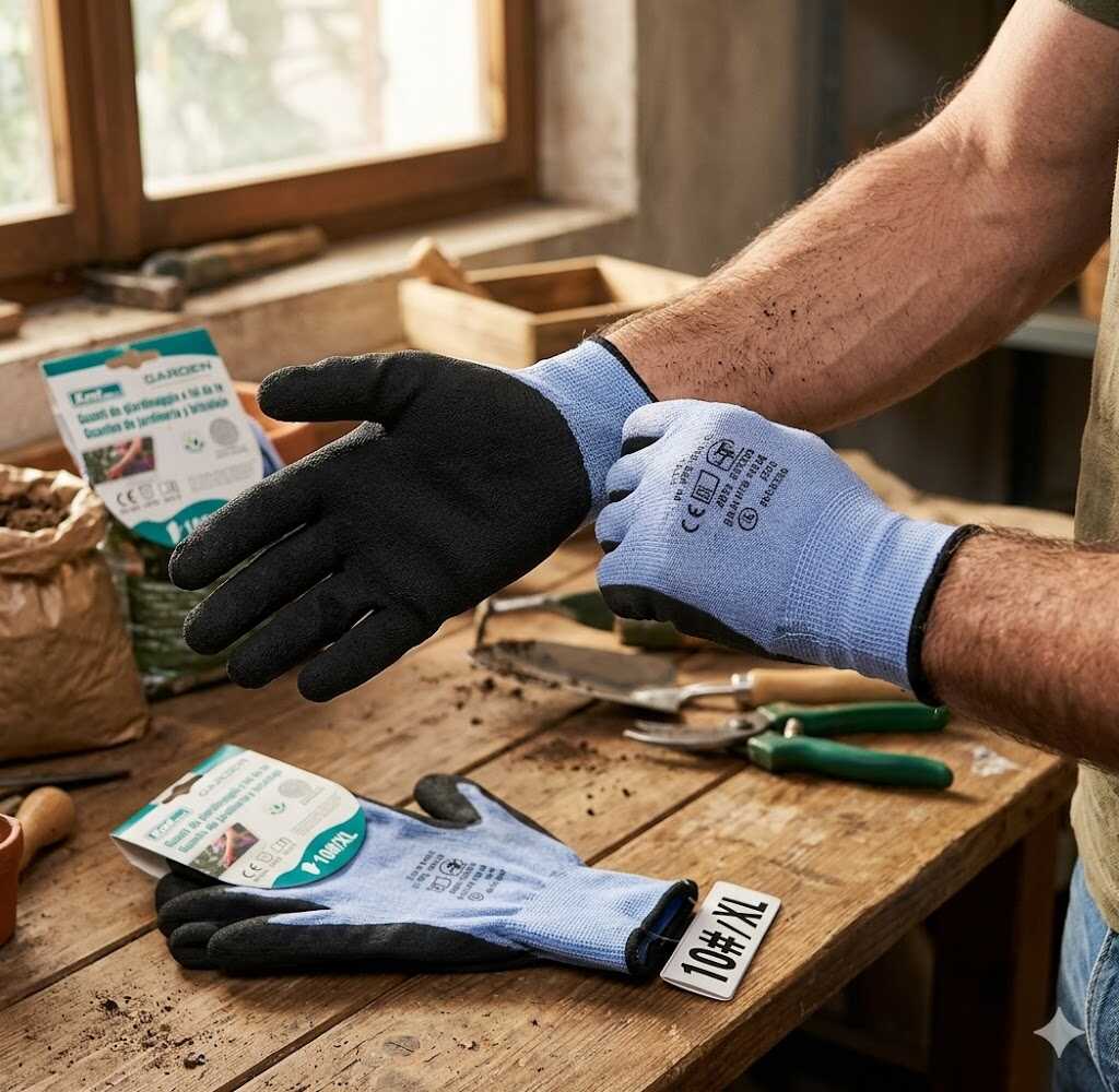 Mártott kerti munkavédelmi kesztyű latex tenyérrel XL-es méret Kmt TOOLS - Image 3