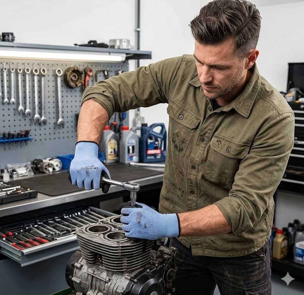 Latexszel mártott csúszásmentes szerelőkesztyű L-es méret Kmt TOOLS - Image 3