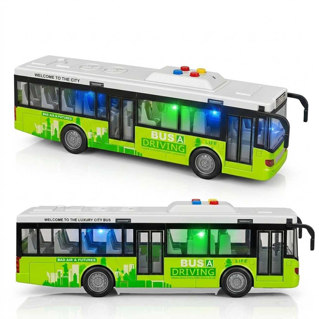 Városi autóbusz fény és hanghatásokkal , 28,5 cm - Image 5