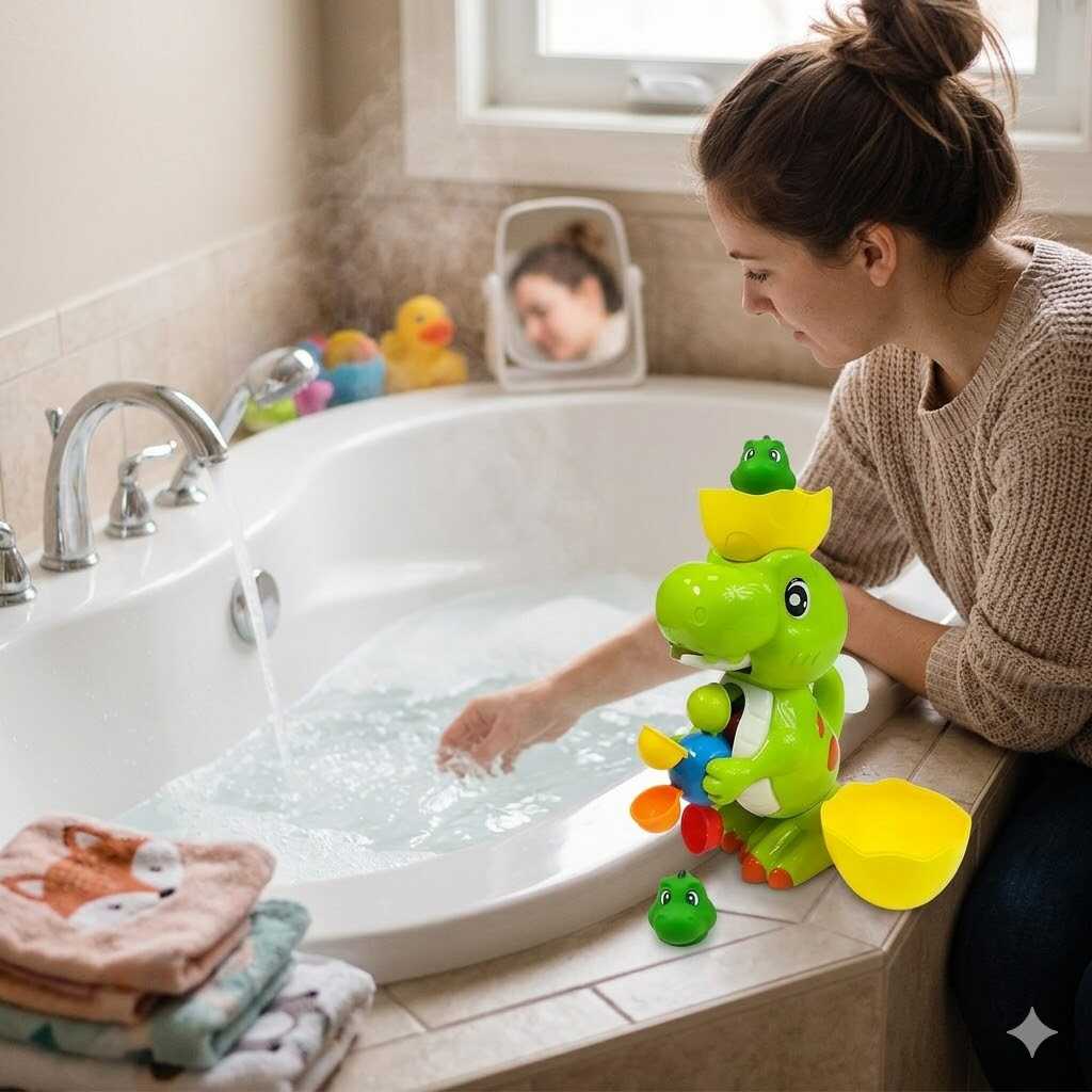 Műanyag dinoszaurusz vizimalom fürdőjáték , 12 hónapos kortól - Image 5