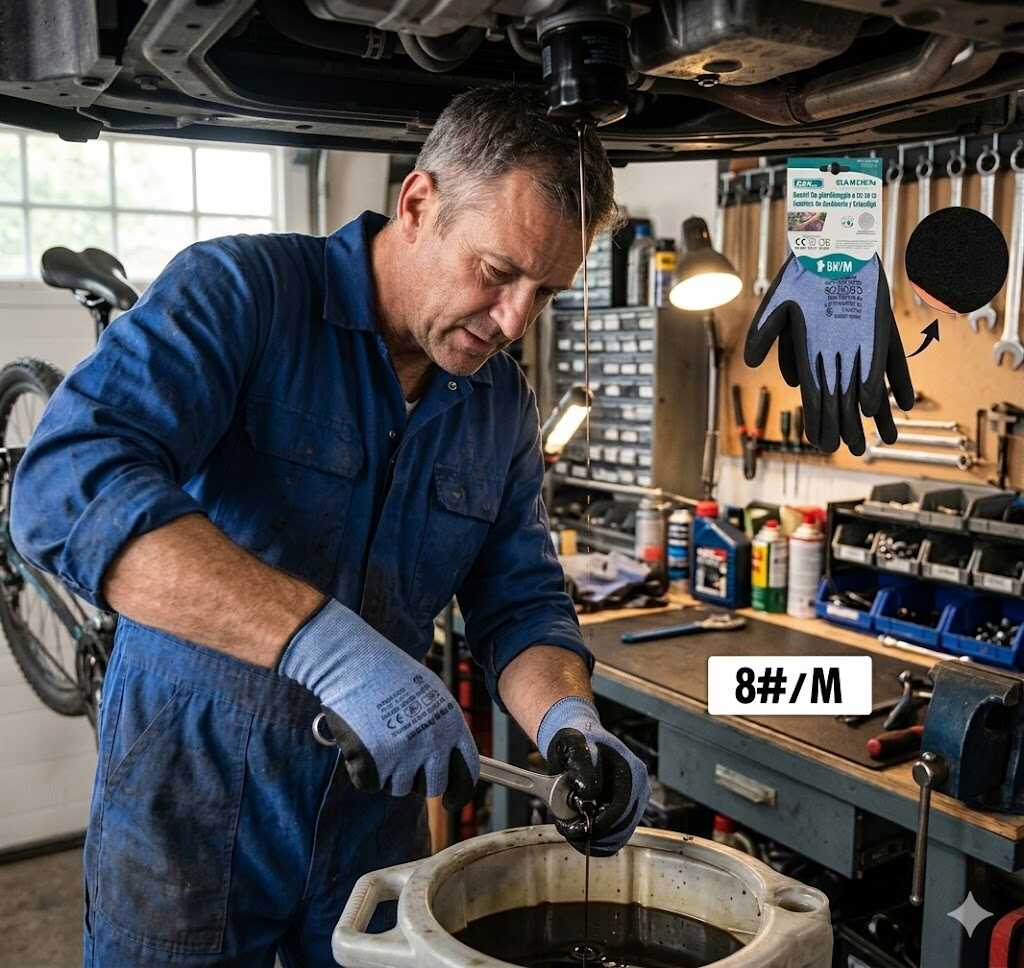 Poliészter alapú mártott védőkesztyű csúszásmentes tenyérrel M-es méret Kmt TOOLS - Image 4