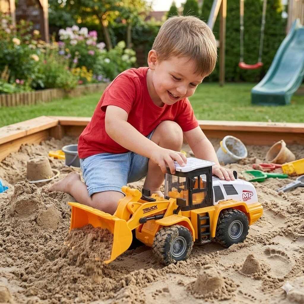 Interaktív Építőipari Rakodógép Mozgatható Emelőkarral és Hanghatásokkal - Image 2