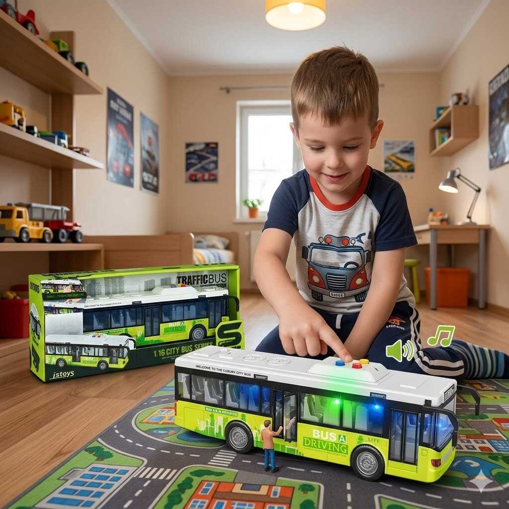 Városi autóbusz fény és hanghatásokkal , 28,5 cm - Image 6