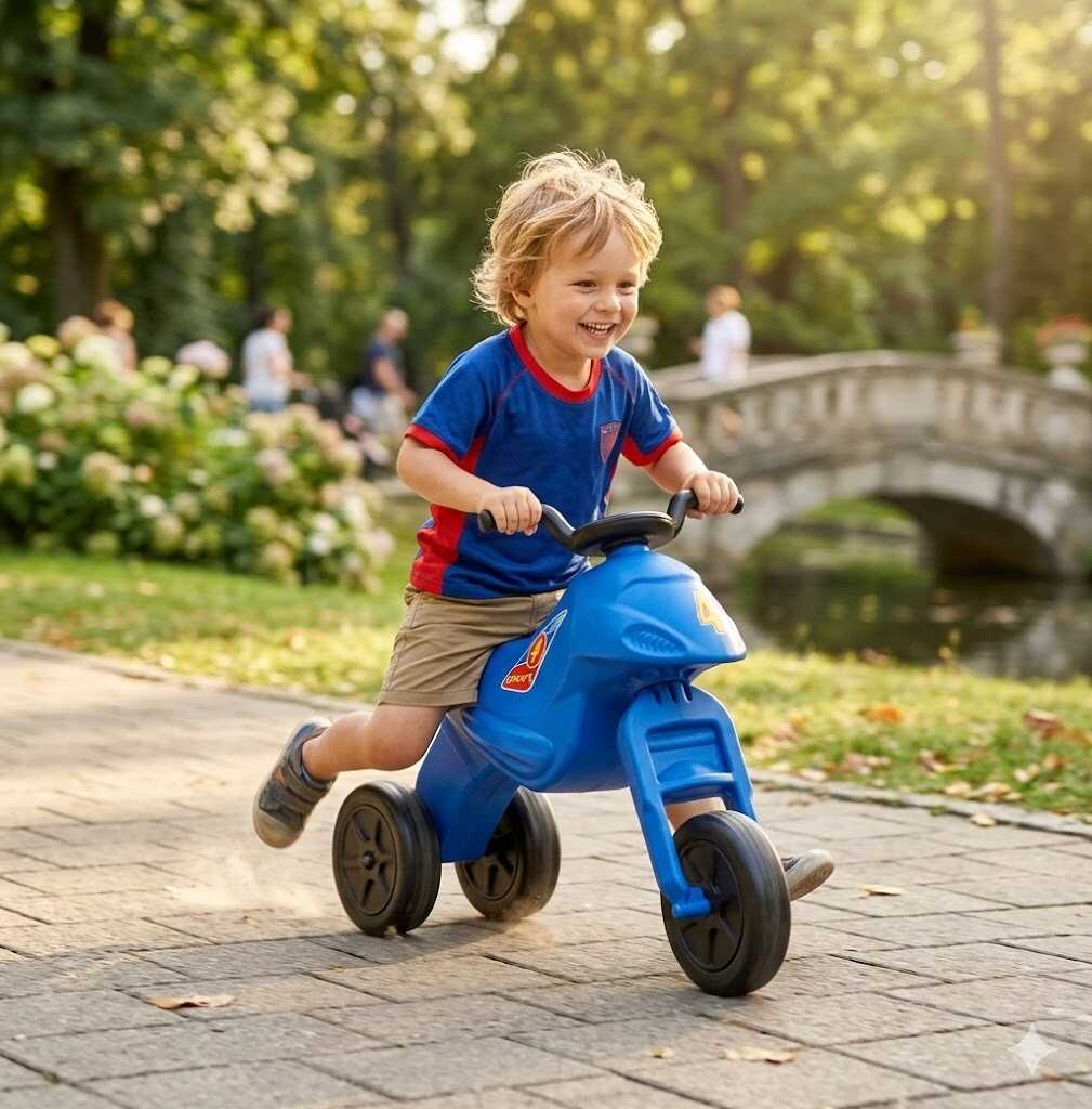 Super Bike 4 Maxi Lábbal hajthatós kismotor , kék , 60×28×48 cm - Image 4