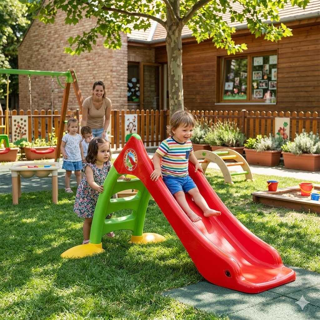 MŰanyag kerti csúszda -piros - 136 x 72 x 85 cm - Image 8