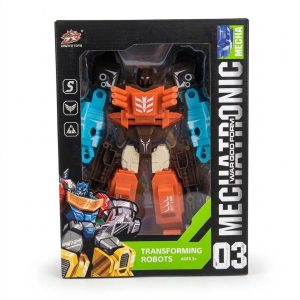 2 az 1-ben transzformálható mecha robot narancssárga-kék színben