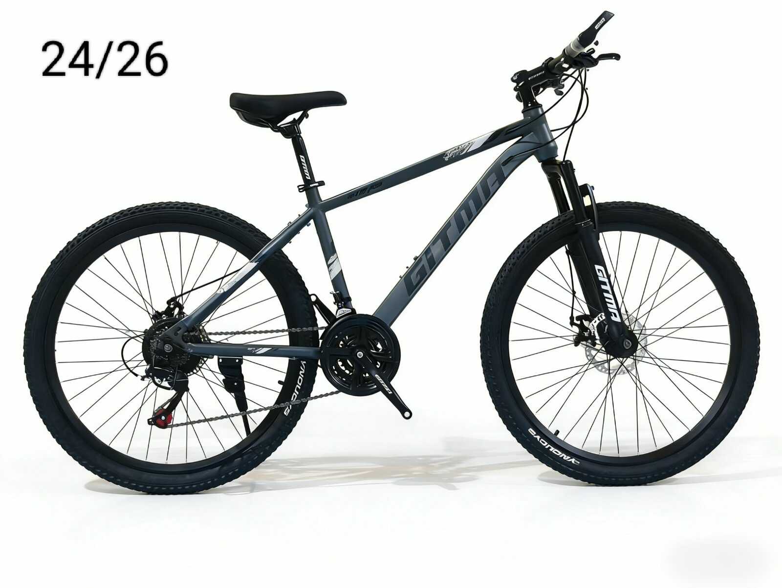 Junior mountain bike 24” – professzionális terepkerékpár 8–12 éveseknek, grafit-ezüst – Gitma