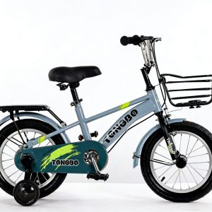 Prémium gyermek kerékpár 14” – elegáns tanulóbicikli extra felszereltséggel, szürkéskék – Tongbo