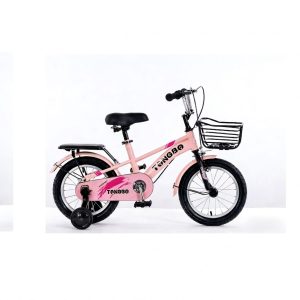 Lányka kerékpár 14" méretben, leszerelhető segédkerekekkel és első kosárral, rózsaszín TONGBO