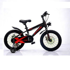 KidRider Sport 12 colos gyerek kerékpár Vagány neon-küllős első tanulóbicikli segédkerekekkel és teljes