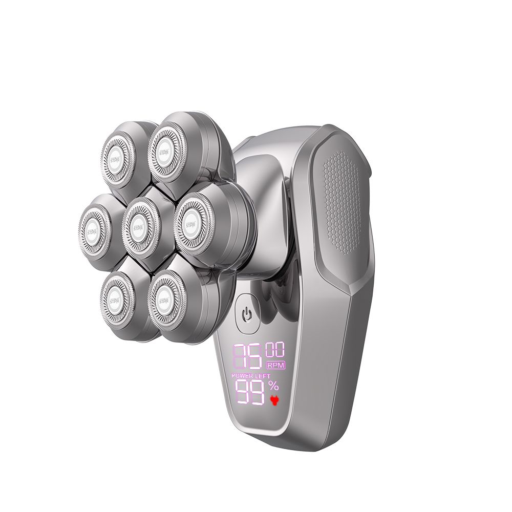 7D professzionális vízálló elektromos hajnövesztő fejborotva és hajvágó LCD kijelzővel 11x9,5 cm Winning Star - Image 3