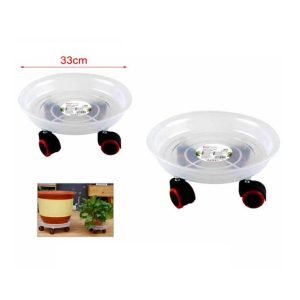 Gurulós növénytartó alátét görgőkkel transzparens 330mm Kmt STYLE