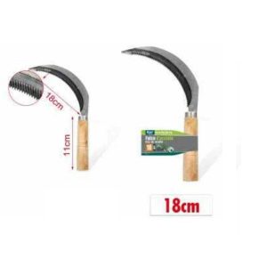 Kerti kézi sarló recézett pengével és fa nyéllel 18cm Kmt TOOLS