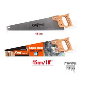 Klasszikus rókafarkú fűrész faragott fa markolattal 450mm Kmt TOOLS