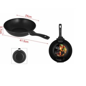 Mély tapadásmentes wok serpenyő szilikon nyéllel 24cm Kmt STYLE