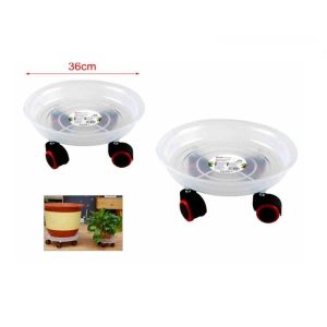 Gurulós növénytartó alátét görgőkkel transzparens 360mm Kmt STYLE