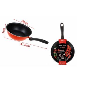 Mély tapadásmentes piros wok serpenyő 24cm Kmt STYLE