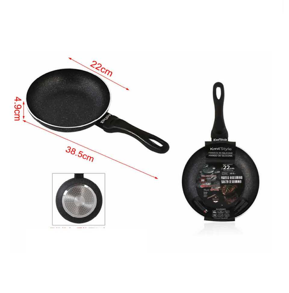 Tapadásmentes alumínium serpenyő szilikon nyéllel 22cm Kmt STYLE
