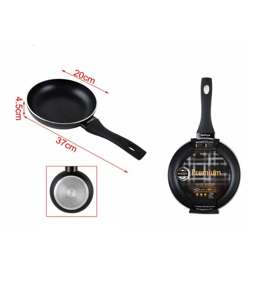 Tapadásmentes alumínium serpenyő szilikon nyéllel 20cm Kmt STYLE