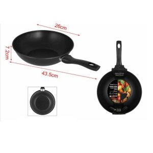 Mély tapadásmentes wok serpenyő szilikon nyéllel 26cm Kmt STYLE