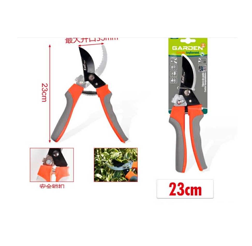 Kerti mellévágó metszőolló gumírozott markolattal 23cm Kmt TOOLS