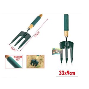 Kerti kézi ültetővilla szivacsos markolattal és fa nyéllel 33cm Kmt TOOLS