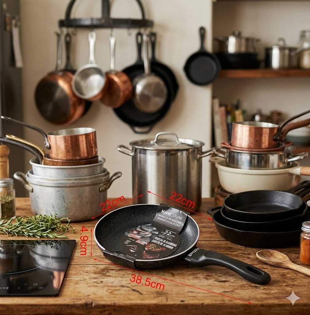 Tapadásmentes alumínium serpenyő szilikon nyéllel 22cm Kmt STYLE - Image 2