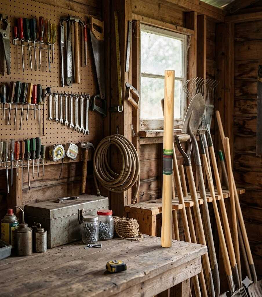 Kerti fa szerszámnyél kerek fejjel kézi kapákhoz és csákányokhoz 50cm Kmt TOOLS - Image 3