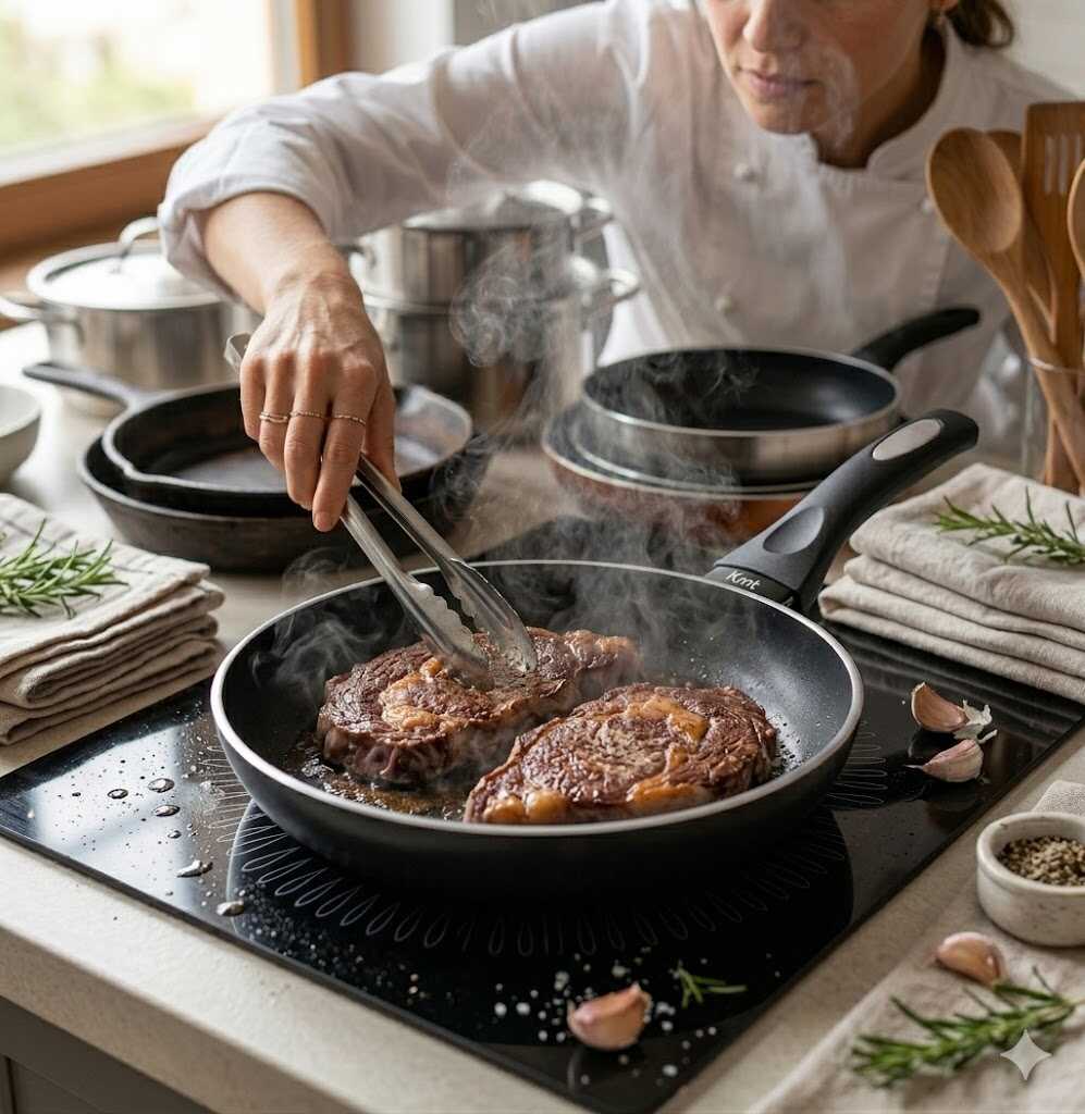 Tapadásmentes alumínium serpenyő szilikon nyéllel 20cm Kmt STYLE - Image 3